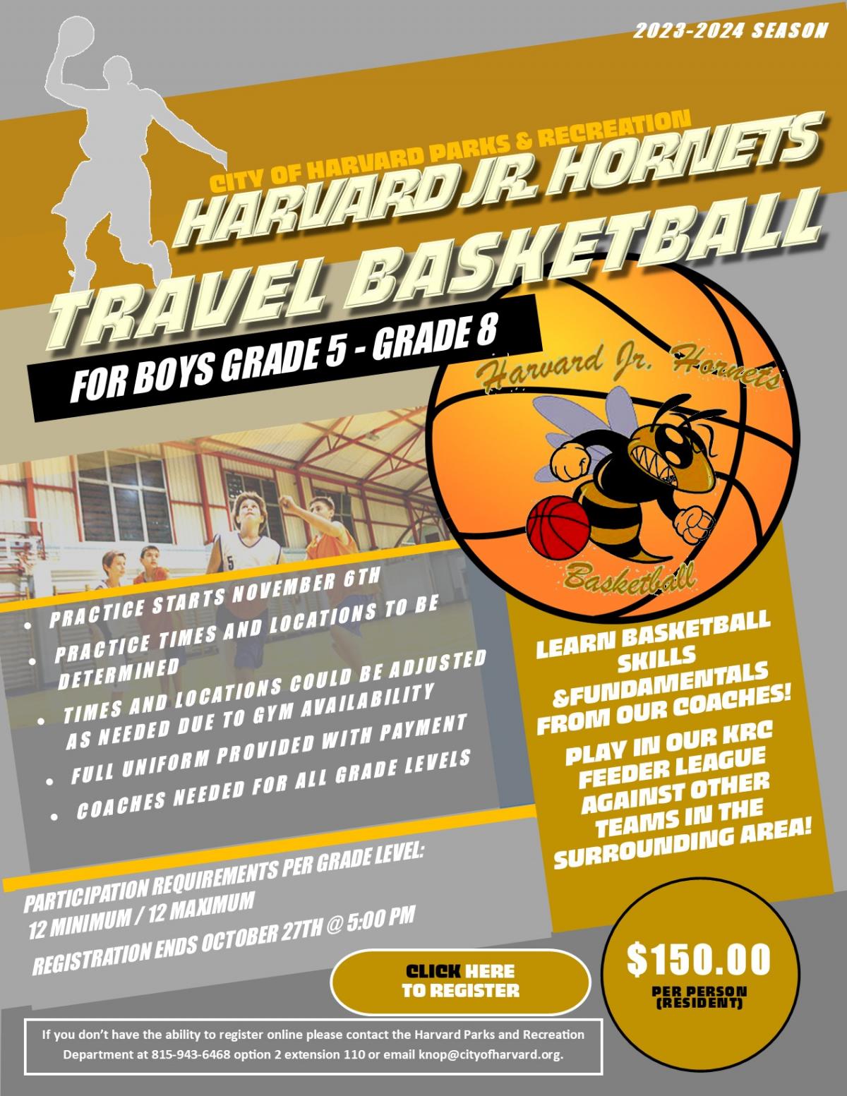 Harvard Jr Hornets Travel Basketball