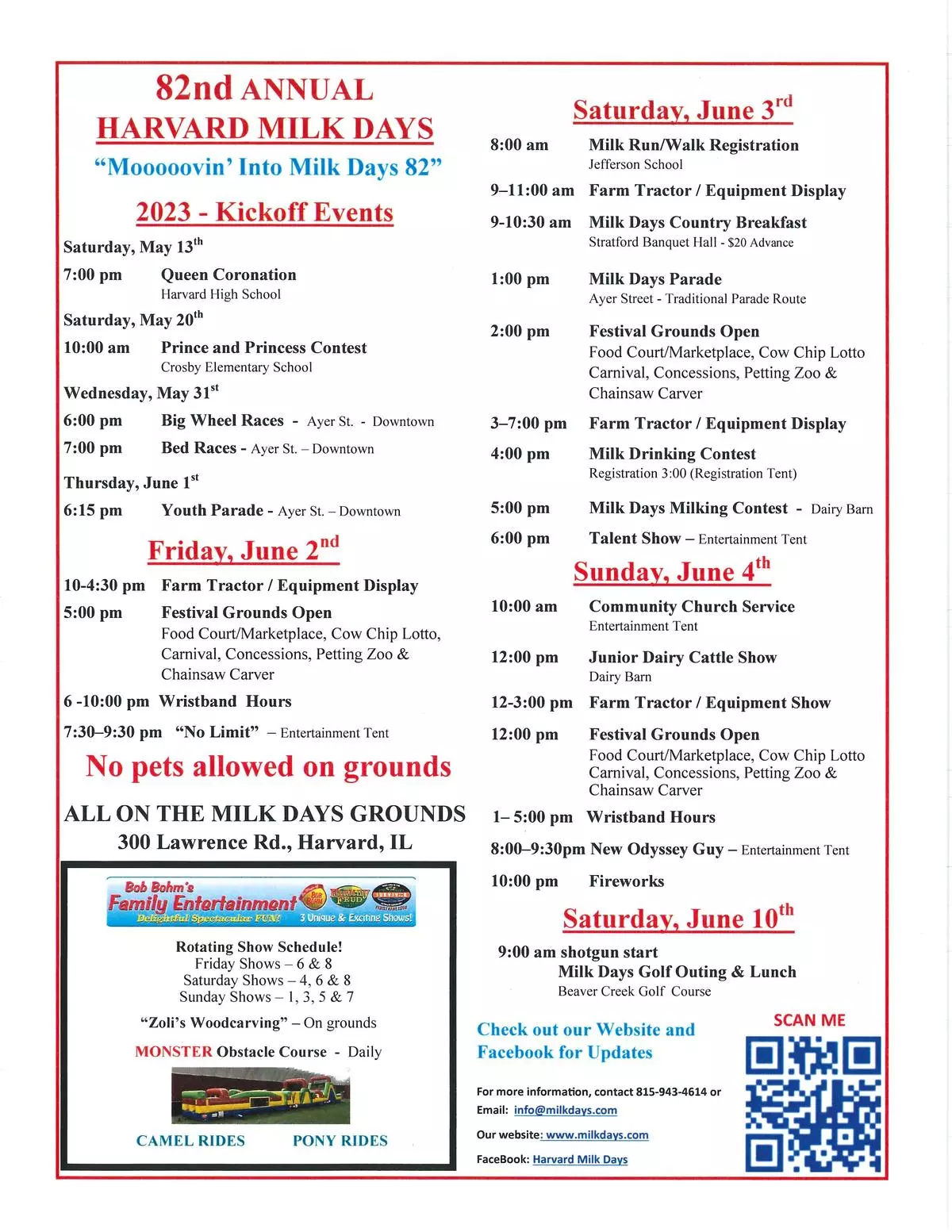 Schedule of Events